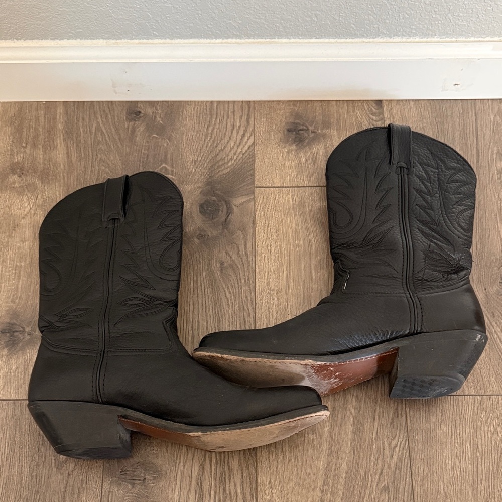 Durango Black Western Heeled Boots